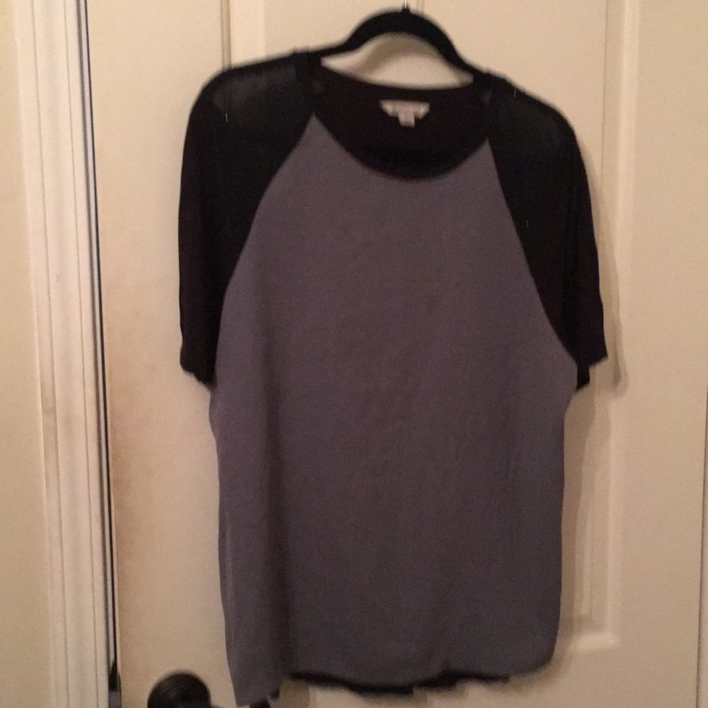 Gray silky top